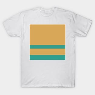 A supreme tranquility of Earth Yellow, Raisin Black, Zomp and Sea stripes. T-Shirt